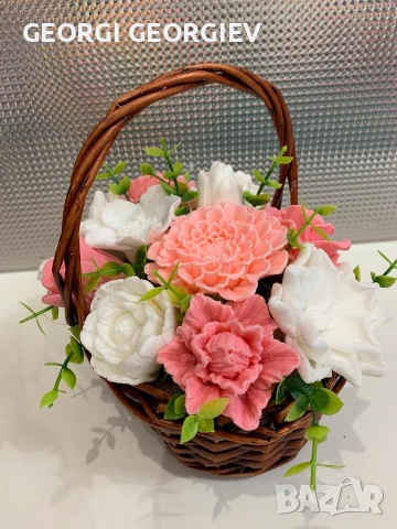 цветя изработени с глицеринов ароматен сапун и Българска роза , снимка 9 - Изкуствени цветя - 53114221