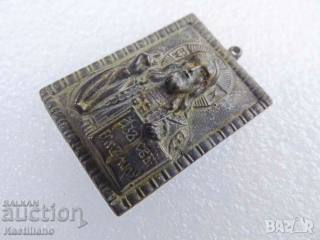 Стара малка бронзова икона на Иисус Христос, снимка 5 - Антикварни и старинни предмети - 45341937