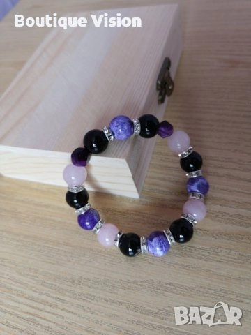 Ново! Гривни с естествени камъни - Ахати различни видове, снимка 4 - Гривни - 31532478