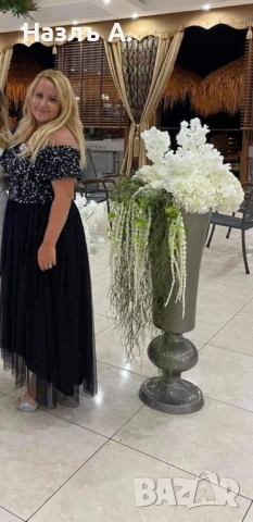 Черна официална рокля с пайети , снимка 3 - Рокли - 54004717