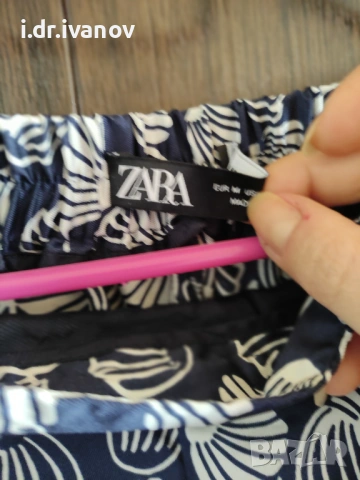 ZARA дълъг летен панталон с висока талия, снимка 5 - Панталони - 54179170