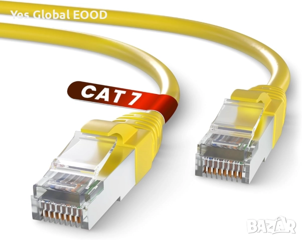 Mr. Tronic 50 м Cat7 мрежов кабел SFTP с RJ45 конектори жълт