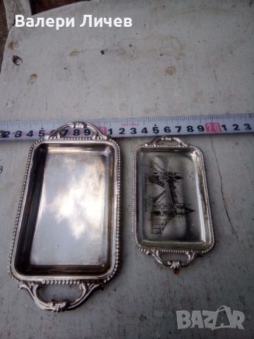 Английски посребрени подносчета, снимка 2 - Антикварни и старинни предмети - 46294494