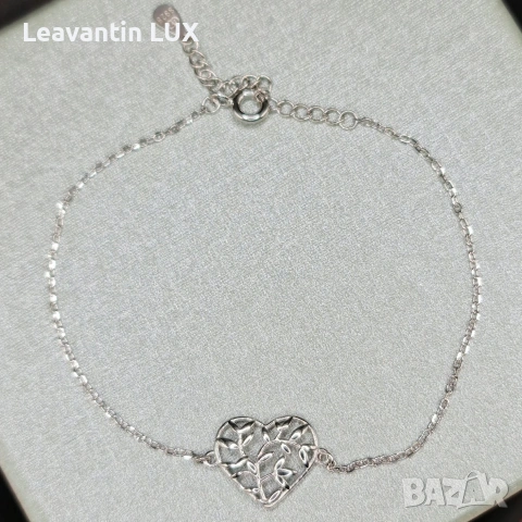 Сребърна гривна Сърце , снимка 3 - Гривни - 53253016