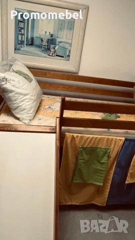 Детско легло с пързалка , снимка 2 - Мебели за детската стая - 53799675