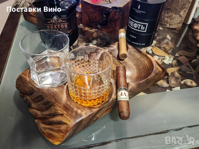 Пепелник за пури с място за чаши, снимка 2 - Декорация за дома - 52851043