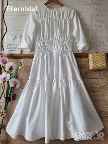 Дълга бяла рокля , снимка 1 - Рокли - 45761732