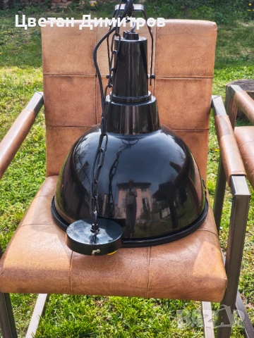 Комплект от две ОГРОМНИ холандски индустриални висящи лампи , снимка 5 - Полилеи - 54181145