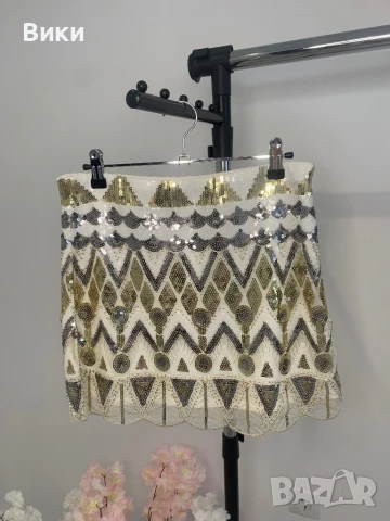 Пола с паети и маниста универсален размер , снимка 7 - Поли - 50739077