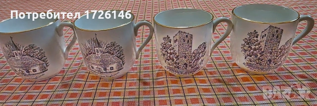 Шведски порцеланови чашки със златен кант , снимка 8 - Чаши - 54043317