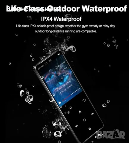 Преносим K11 IPX4 Водоустойчив MP3 Плейър 8GB Радио Bluetooth Recorder , снимка 6 - MP3 и MP4 плеъри - 49397318