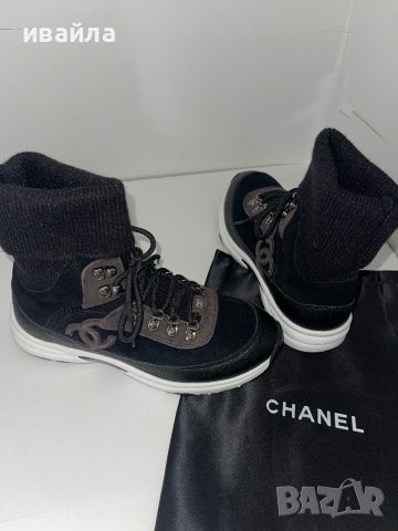 Черни маратонки сиви Шанел Chanel , снимка 2 - Маратонки - 45783007