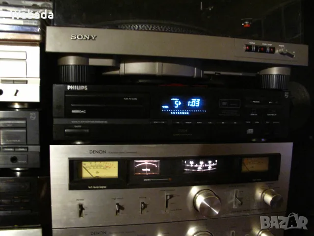 CD player Плейър Philips CD 614 черен, отличен, TDA1543 дак (1990-92), снимка 1 - Декове - 47230667