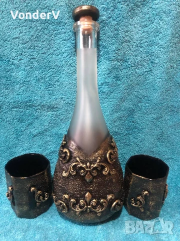 Комплекти за подарък Бутилка с чаши Картини за дома Ръчна изработка Повод Рожден ден Юбилей