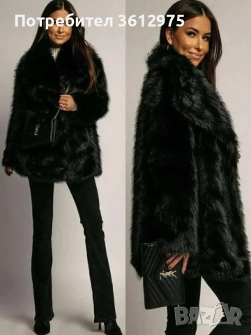 Дамско черно палто