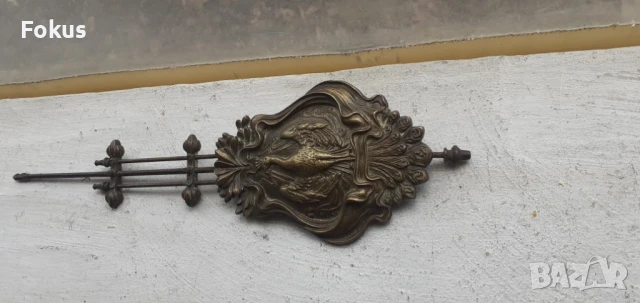 Уникат - Старо бронзово махало за часовник с феникс, снимка 5 - Антикварни и старинни предмети - 50978497