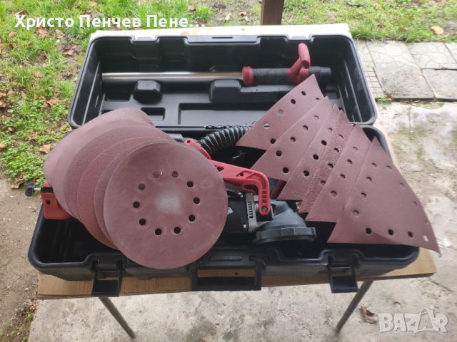 Жираф/Шлайфмашина за стени и тавани RAIDER RD-DS07, 750 W, 225 мм, две глави в куфар, снимка 5 - Шлайфмашини - 52563423