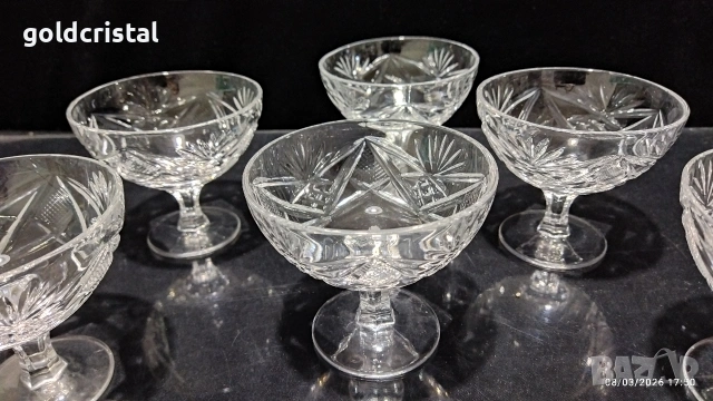 кристални чаши за сладолед мелба, снимка 3 - Антикварни и старинни предмети - 53929894