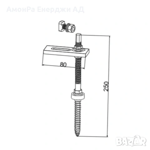 Винт шпилка с дължина 250 мм, модел AR2-HF250, снимка 3 - Друга електроника - 54055184