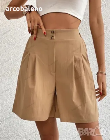 Ликвидация! Ежедневни дамски шорти с широки крачоли с висока талия - Доставка 24 часа 
