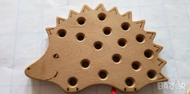 Дървена играчка за шнуроване - Montessori, снимка 5 - Образователни игри - 54036682