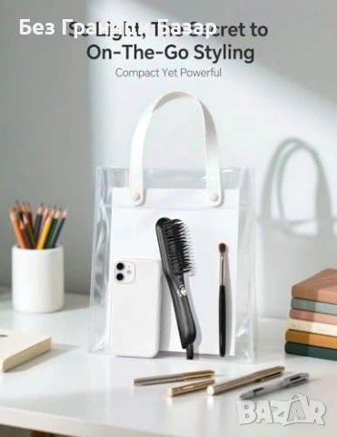 Нова Мини йонна четка преса за коса изправяне, керамика, 3 температури , снимка 5 - Други - 53536100