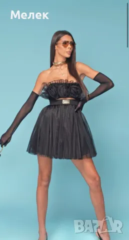 Елегантна рокля с тюл и цветя Junona, снимка 4 - Рокли - 50375270