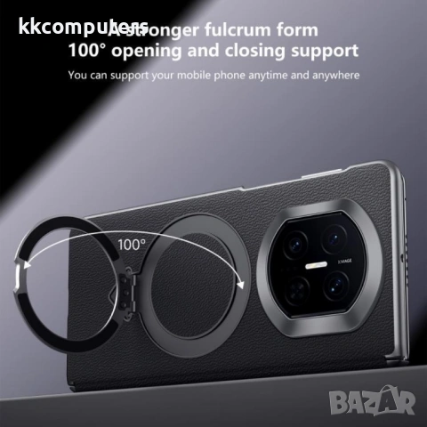 Кожен Калъф Huawei Mate X7 SULADA - MagSafe Магнитен, 360° Защита, Магнитен Държач, Вкл. Протектор (, снимка 7 - Калъфи, кейсове - 53149663