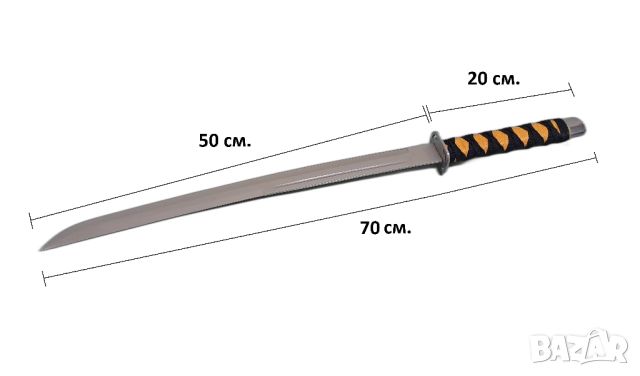 Самурайски меч катана класическа форма с калъф, снимка 4 - Ножове - 46474518