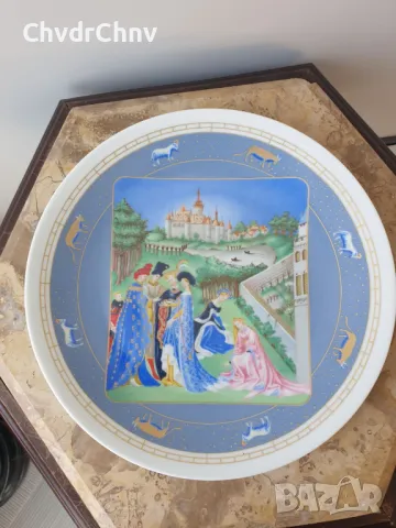 2бр Limoges Janvier-Avril/Лимож френска колекционерска декоративна порцеланова чиния-картина, снимка 6 - Картини - 49376845
