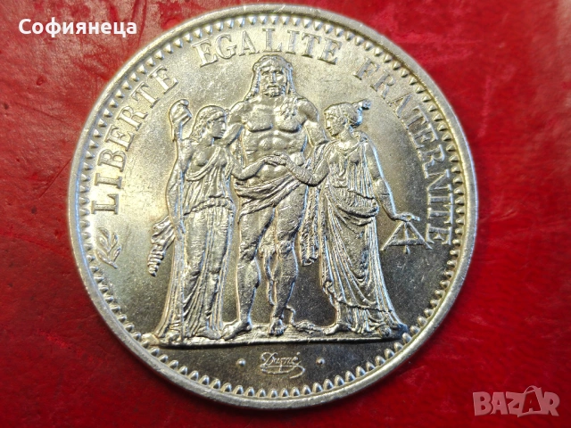 Франция 10 франка 1967 сребърна монета, снимка 2 - Нумизматика и бонистика - 53647723