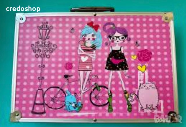 Комплект за рисуване флумастри пастели бои в метален куфар за деца, снимка 2 - Рисуване и оцветяване - 43499442