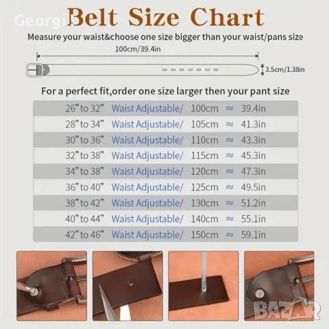 Мъжки, Премиум Спортен Кожен Колан COWATHER*/ Естествена телешка кожа!, снимка 6 - Колани - 49757236