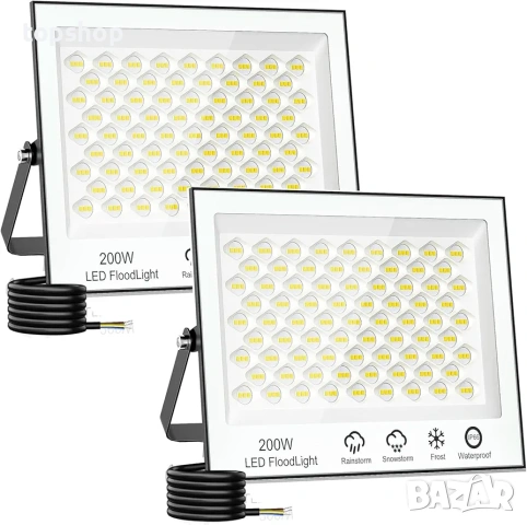Чисто нови Комплект 2 броя LED Прожектори WOWSPEED 200W – Мощно Външно Осветление 