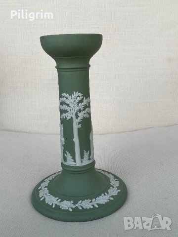 Порцеланов свещник Wedgwood Green Jasper., снимка 2 - Други - 53837710