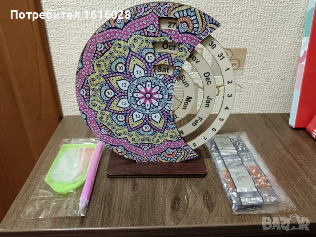 Диамантен дървен вечен календар., снимка 8 - Гоблени - 45436912