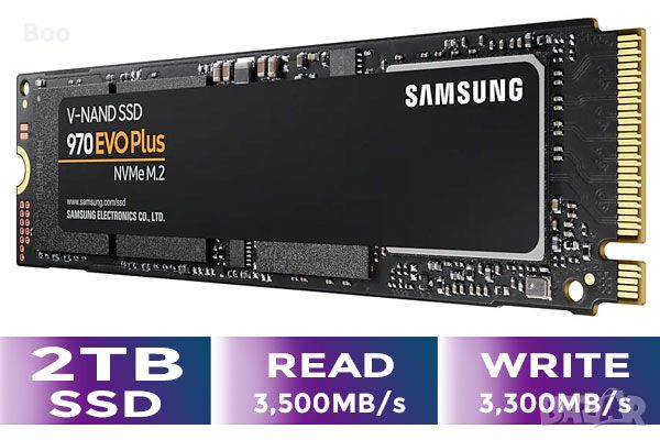 SSD Samsung 970 EVO Plus 2TB M.2 PCIe, снимка 1 - Твърди дискове - 46114444