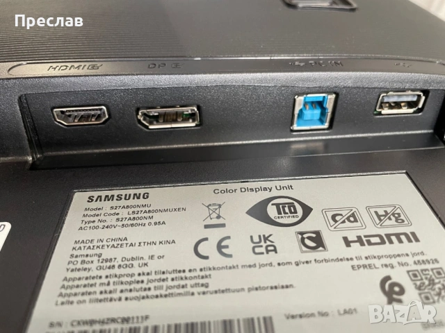 Продавам монитор Samsung S27A800, снимка 5 - Монитори - 54099167