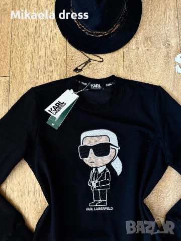 Страхотен ежедневен суичър от памук на Karl Lagerfeld в черен цвят. Нов продукт.Размери С М Л, снимка 7 - Суичъри - 52150519