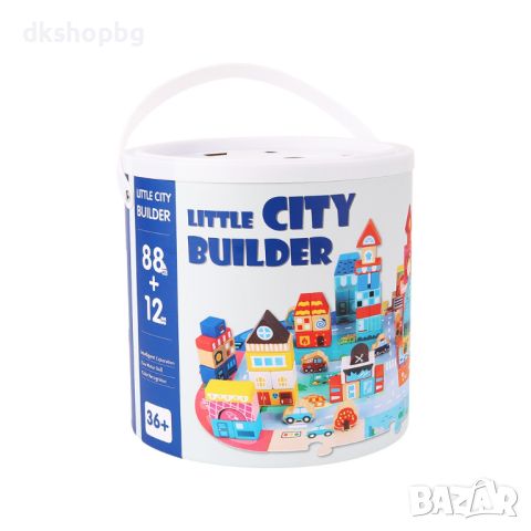 4122 Дървен конструктор "Little City Builder" - Комплект от 100 части, снимка 8 - Конструктори - 45792017