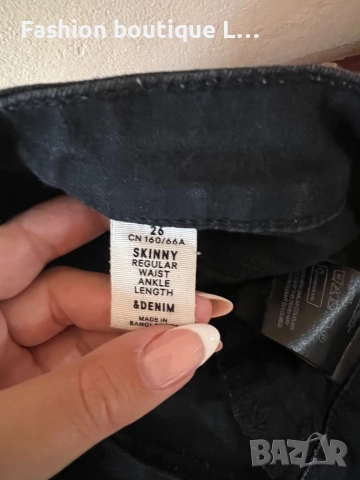 Черни дънки 26 размер и състав 82% памук и еластант 👖👖👖, снимка 3 - Дънки - 52376155