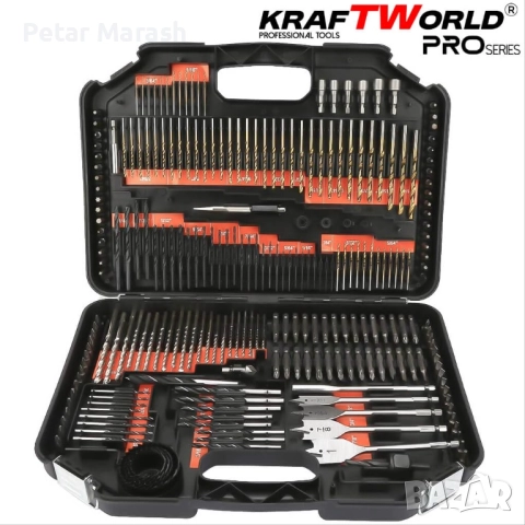 Комплект битове и свредла kraftworld – 246 части в куфар | HSS + дърво + зидария, снимка 6 - Други инструменти - 52303719
