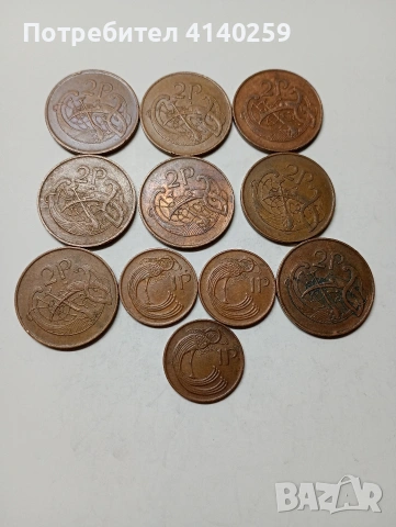 ИРЛАНДИЯ МОНЕТИ 2 ПЕНСА 1971 Г 1 ПЕНИ 1980 Г 