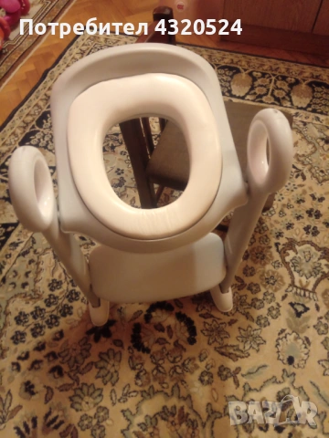 Детска тоалетна седалка със стълби, подлакътник, неплъзгаща се, регулируема по височина, сгъваема