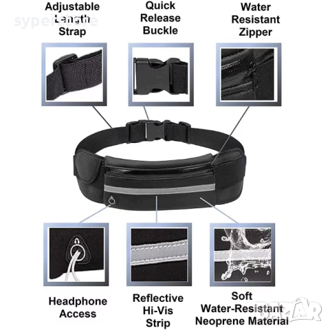 Калъф за кръста за телефон, документи, ключове за бягане Digital One SP00398 W24 Черен Спортен Tип б, снимка 3 - Калъфи, кейсове - 52374739
