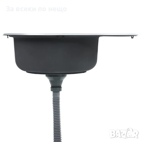 Кухненска мивка с цедка и сифон, овална, неръждаема стомана Код P959, снимка 2 - Мивки - 51112849