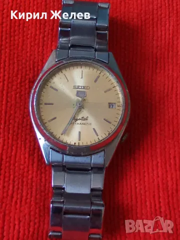 SEIKO 5 ANTIMAGNETIC Cristal ОРИГИНАЛЕН ЯПОНСКИ МАРКОВ МЕХАНИЧЕН ЧАСОВНИК СЕЙКО 5 с ВЕРИЖКА 30132, снимка 15 - Мъжки - 37900255