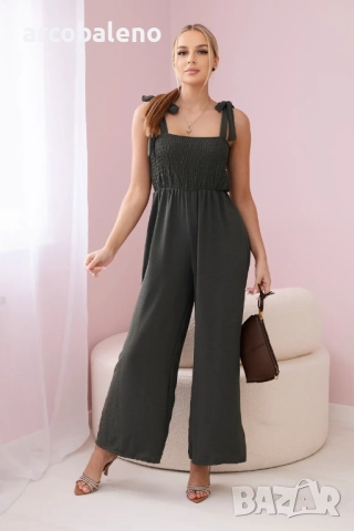 Дамски гащеризон с презрамки и горна част с волани, 6цвята , снимка 6 - Гащеризони - 46633852