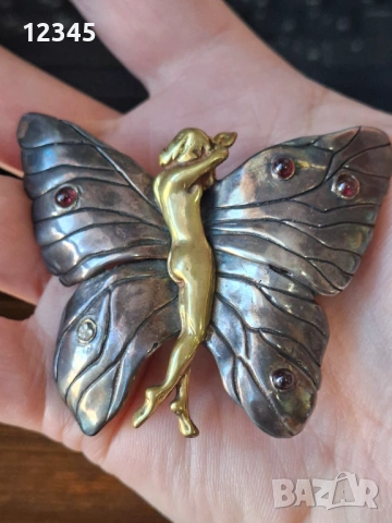 Шедьовър- стара сребърна брошка, снимка 4 - Други - 54112335