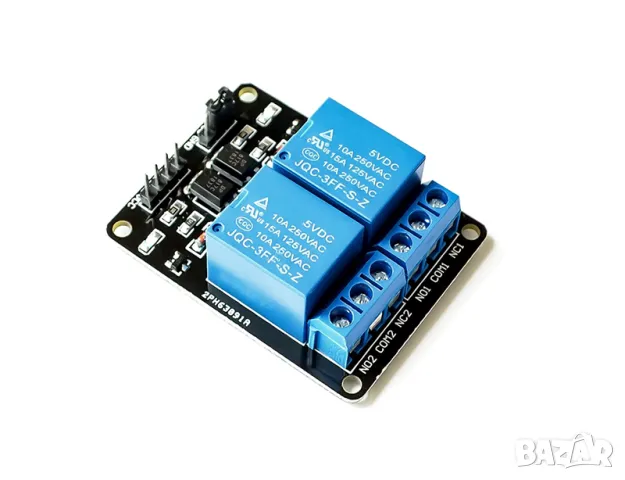 2 канален релеен модул на 12V With Optocoupler Protection, снимка 1 - Друга електроника - 46913757